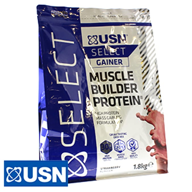 USN Select Muscle Builder Protein Strawberry Flavour 1.8kg protein mass