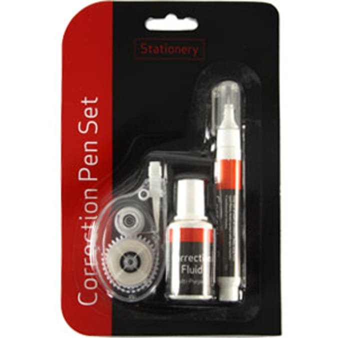 Stationery 3Piece Correction Set Home Bargains
