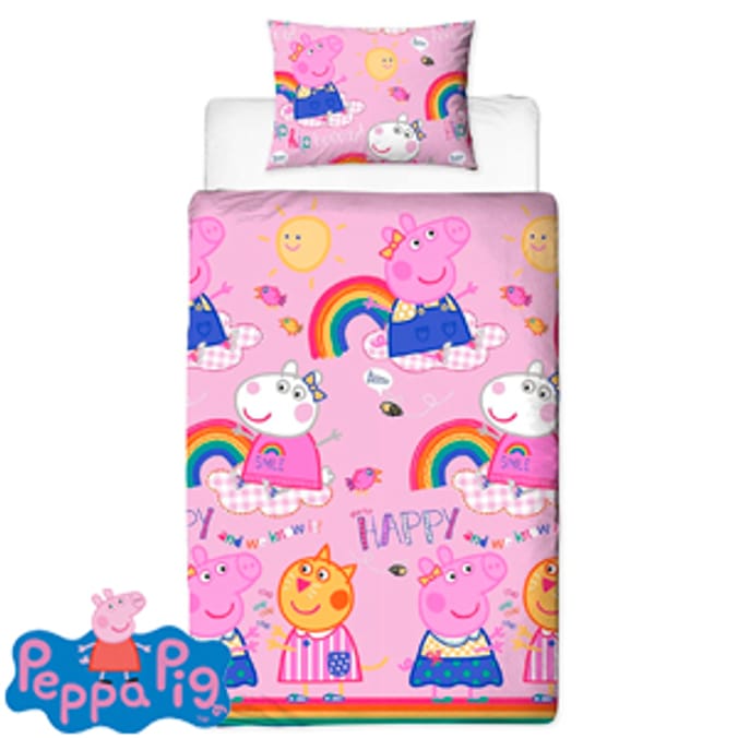 Peppa Pig Duvet Set Single toddler baby babies kids bedding sheets linen quilt cover set Home