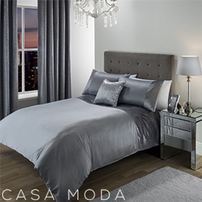 Luxury Splash Foil Bedding Set Silver, bedding Home Bargains