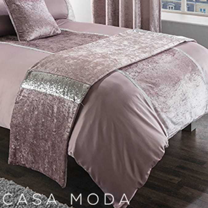 Luxury Crushed Velvet Sequin Runner, bedding , duvet sets Home Bargains