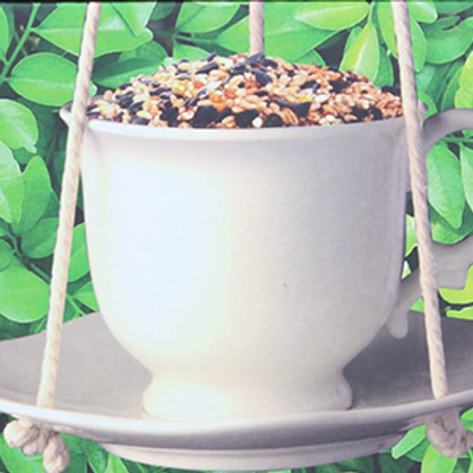 The Gifted Gardener Tea Cup & Saucer Bird Feeder bird table birdtable