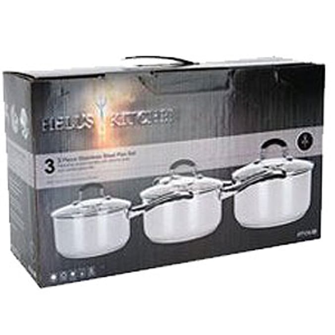 Hell's Kitchen 3 Piece Pan Set Home Bargains