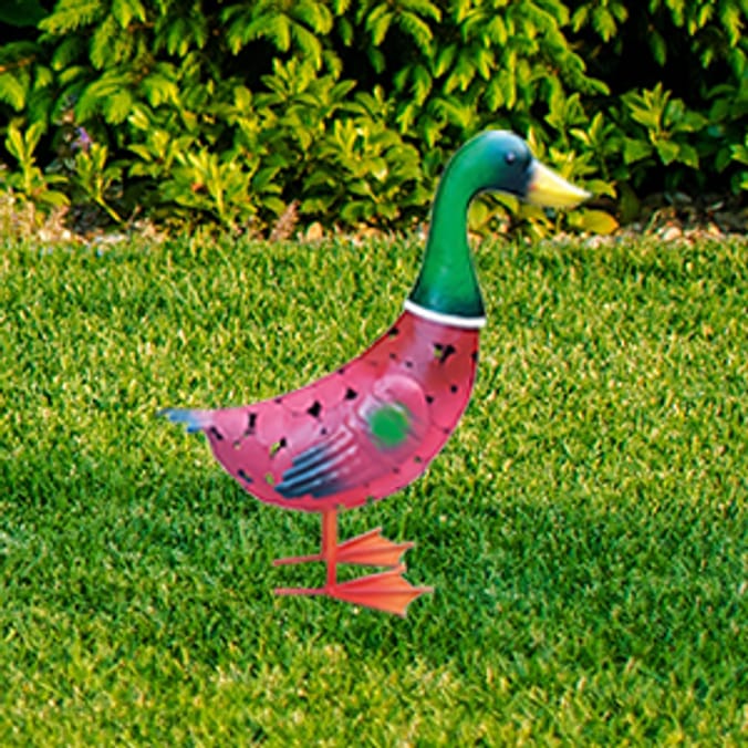 Garden Metal Ornament: Derek the Duck outdoor garden art modern statue