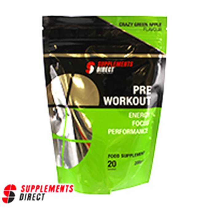 Supplements Direct PreWorkout (Crazy Green Apple) flavour pre workout