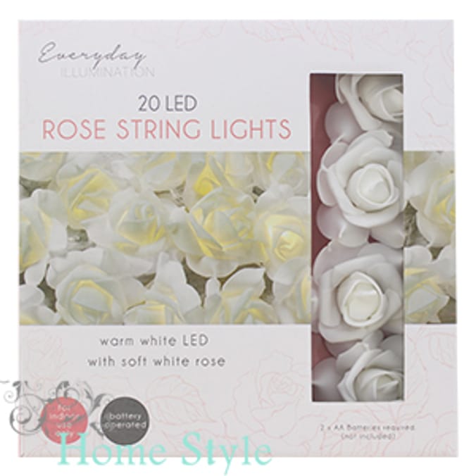 Moderne Amour Rose LED String Lights (White) romantic flowers light up