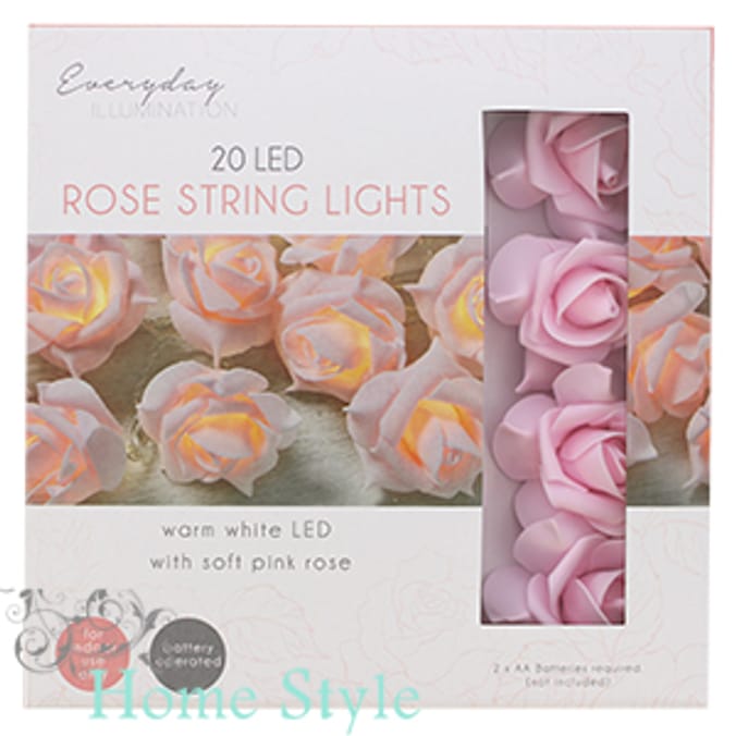 Moderne Amour Rose LED String Lights (Pink) romantic flowers light up