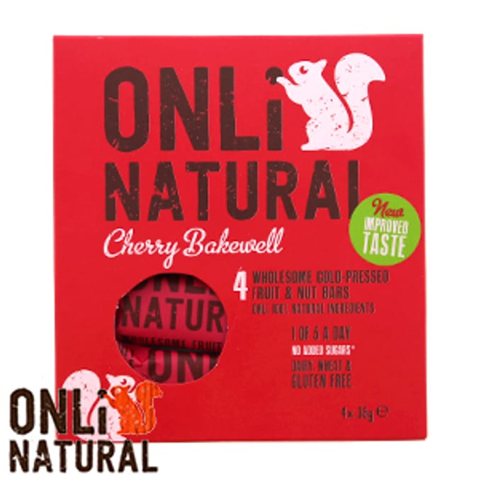Onli Natural Fruit & Nut Bar Cherry Bakewell (48 Bars) vegan