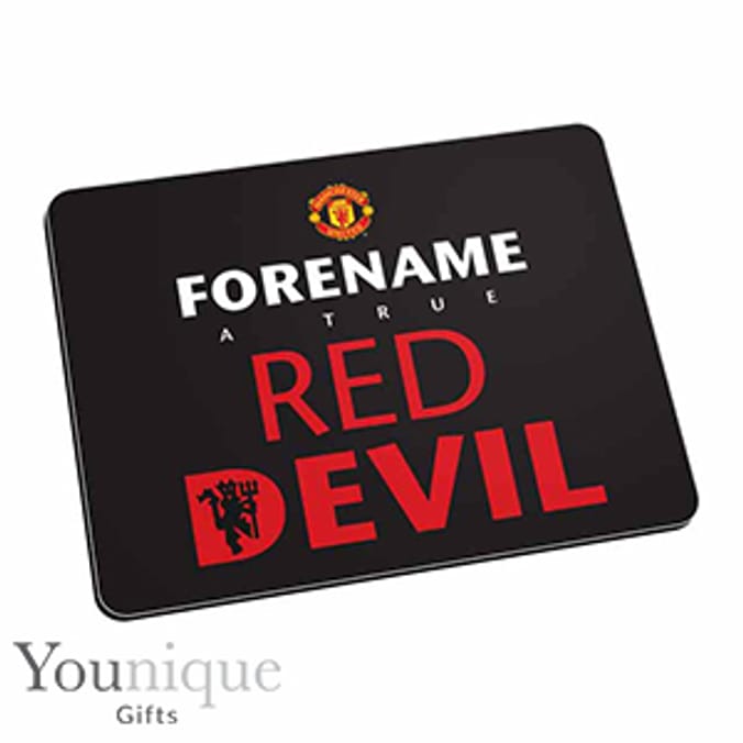 Personalised Man United Mouse Mat (Black)