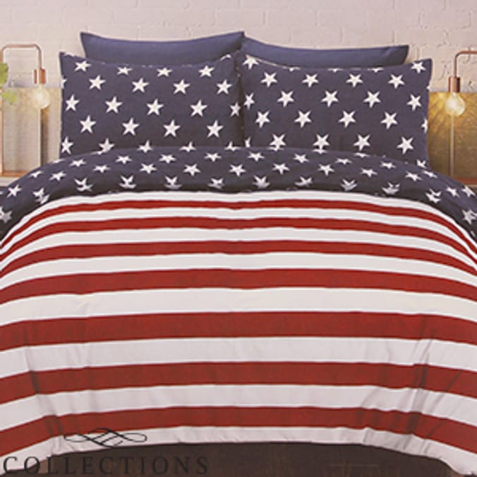 Home Collection Stars and Stripes Printed Duvet Set, bedding , duvet