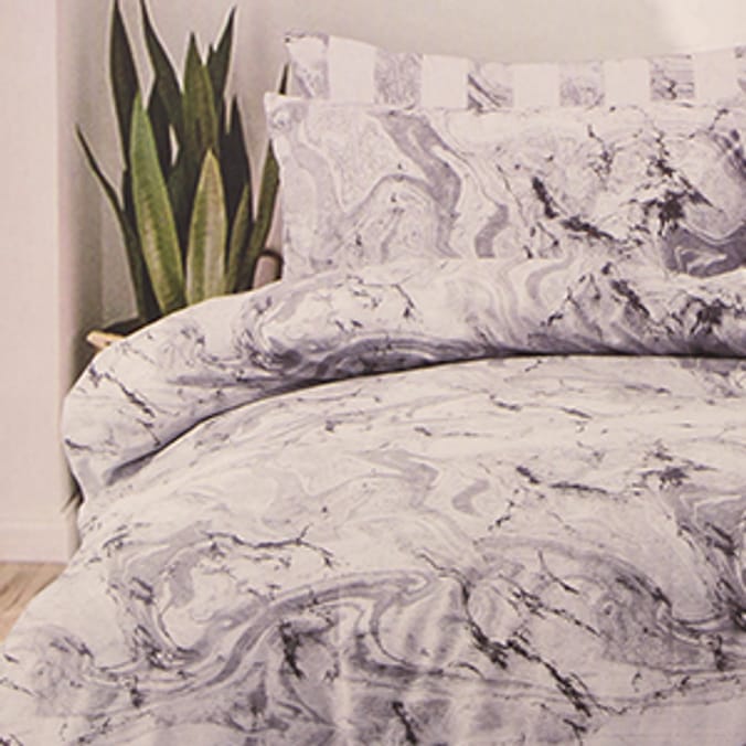 Home Collections Grey Marble Printed Duvet Set, bedding , duvet sets