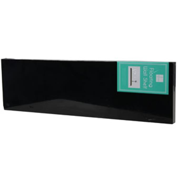 Floating Wall Shelf: Black Gloss Finish