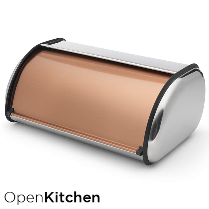 Open Kitchen Copper Effect Bread Bin Home Bargains