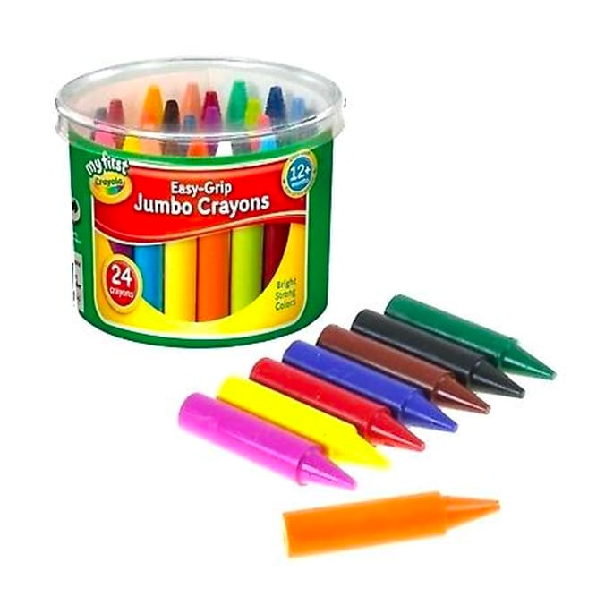  CRAYOLA MyFirst Jumbo Crayons - Assorted Colours (Pack of 24), Easy-Grip Colouring Crayons Perfect for Toddlers Hands