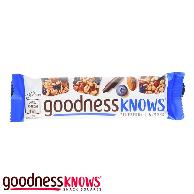 Goodness Knows Blueberry & Almond (Case of 18 Packs) healthy
