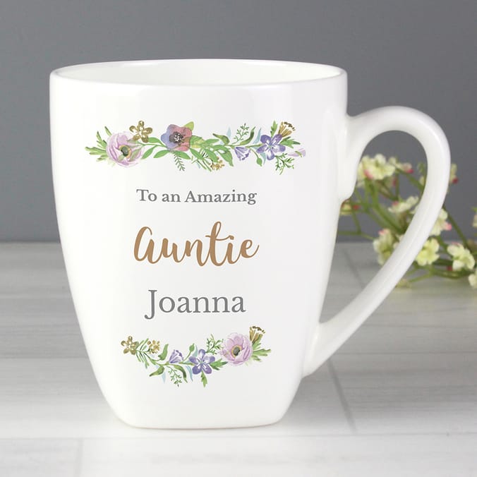 Personalised Floral Watercolour Mug