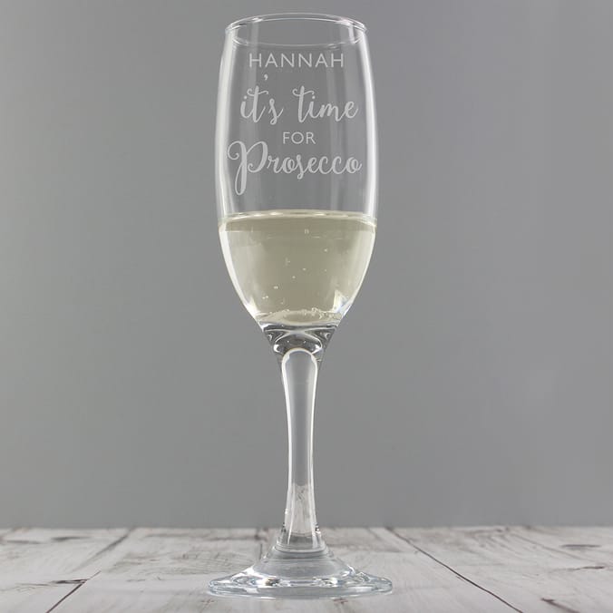 Personalised 'It's Time for Prosecco' Flute