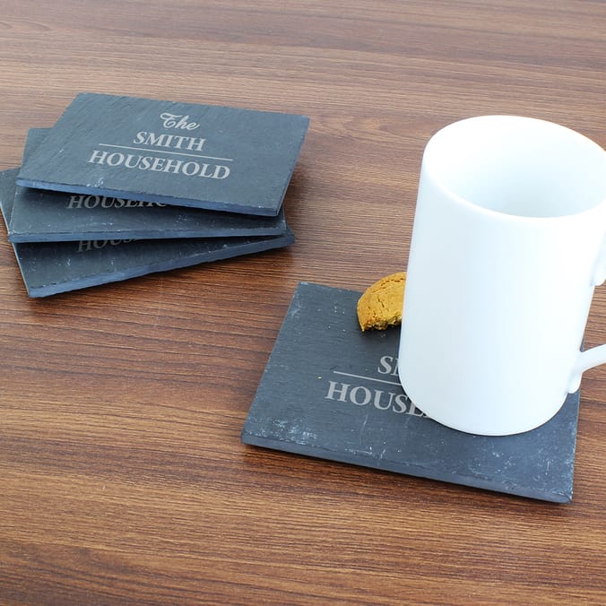 Personalised Family Slate Coasters (Pack of 4) gift present newlyweds ...