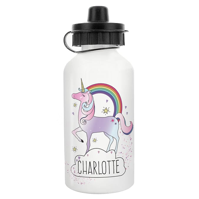 Personalised Unicorn Water Bottle, School Water Bottle, Gym Bottle