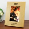 Personalised Oak Finish Paw Prints Photo Frame (4" x 6")