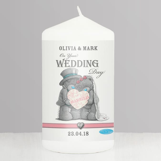 Personalised Me To You Wedding Candle, candles Home Bargains