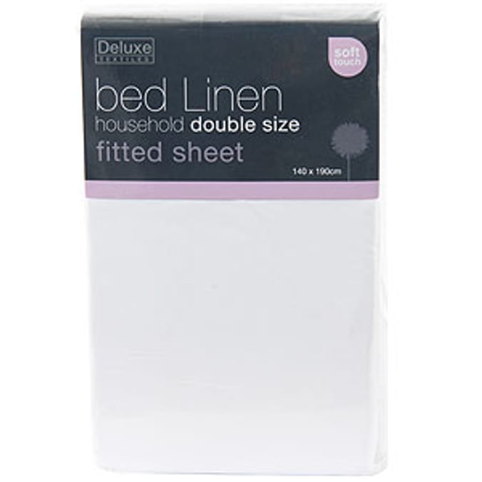 Double Easycare Fitted Sheet White Home Bargains