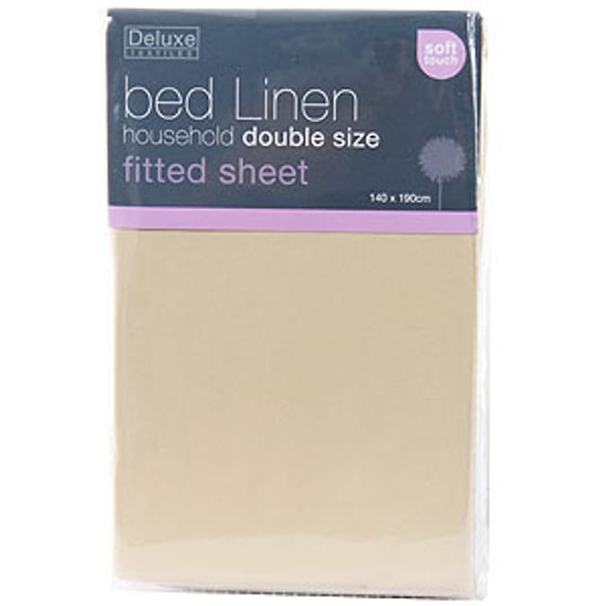 Double Easycare Fitted Sheet Biscuit Home Bargains