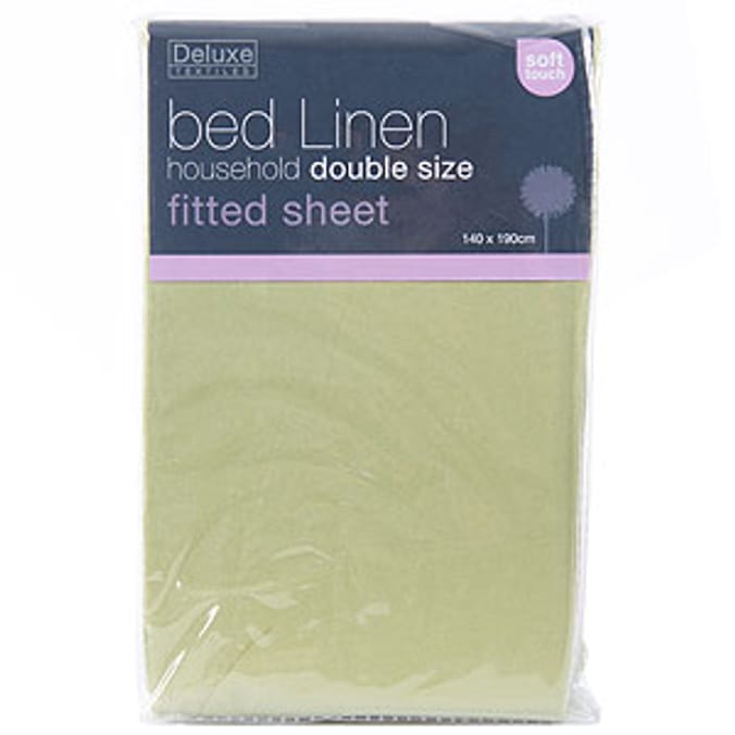 Double Easycare Fitted Sheet Olive Home Bargains