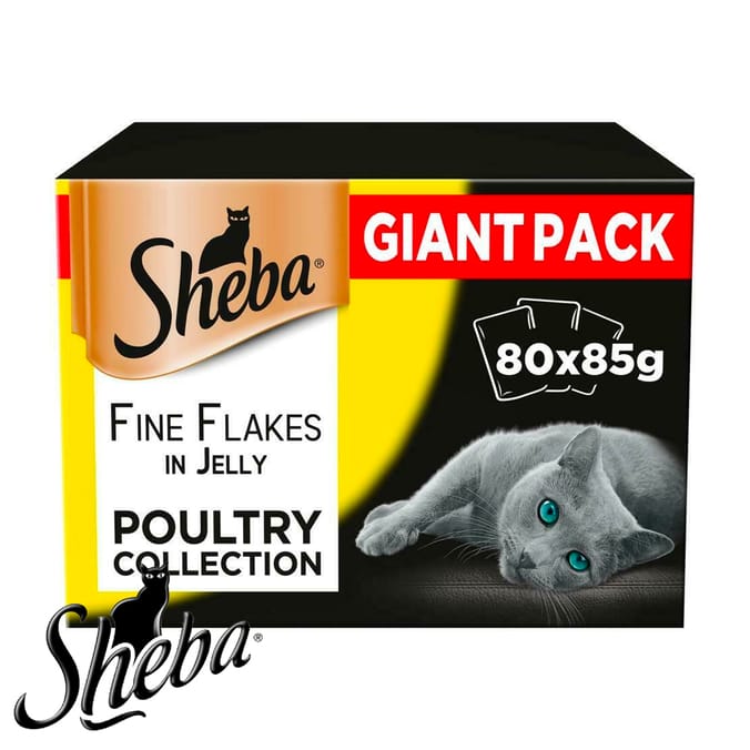Sheba Fine Flakes in Jelly Poultry Collection (80 Pouches) cat food chicken duck turkey bird