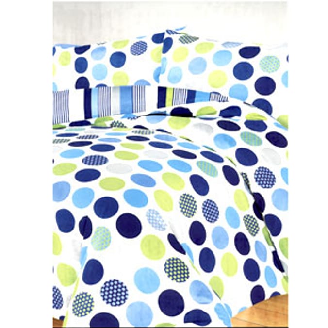 Single Duvet Cover & Pillowcase Circles Blue Home Bargains