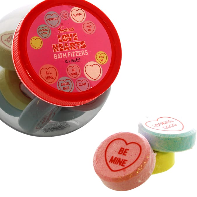 Swizzels Love Hearts Bath Fizzers 12x 30g Home Bargains