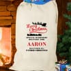 Personalised Sledge & Houses Christmas Cotton Sack