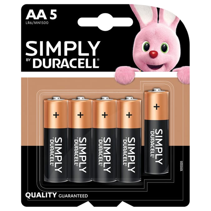 Duracell Simply AA Batteries (5 Pack) Home Bargains