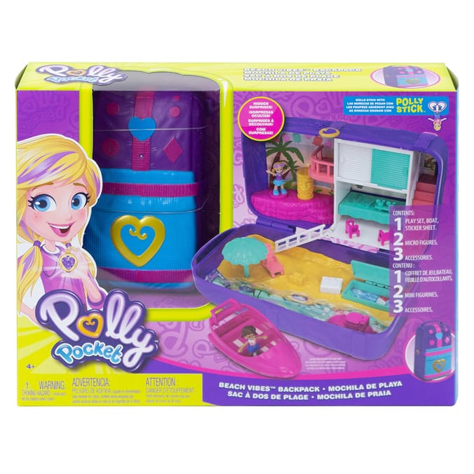 Polly Pocket Beach Vibes Backpack bag doll toy figure playset Home