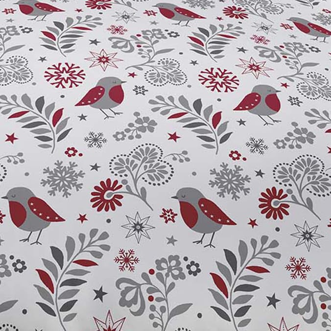 Christmas Robin Brushed Cotton Duvet Set 