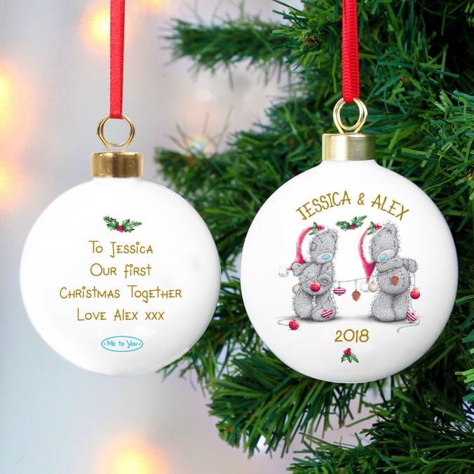 Personalised Me To You Couples Bauble