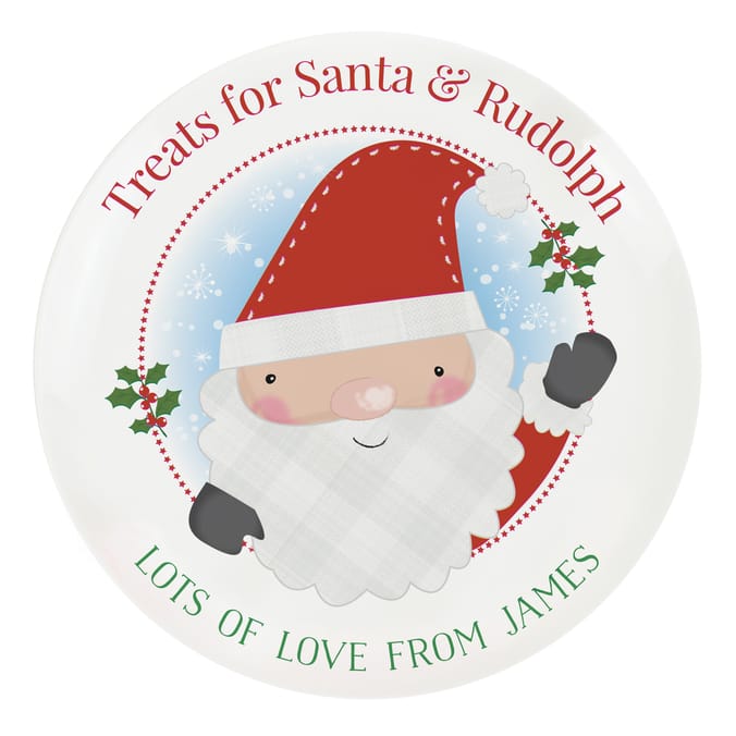 Personalised Santa Claus Mince Pie Plate Home Bargains