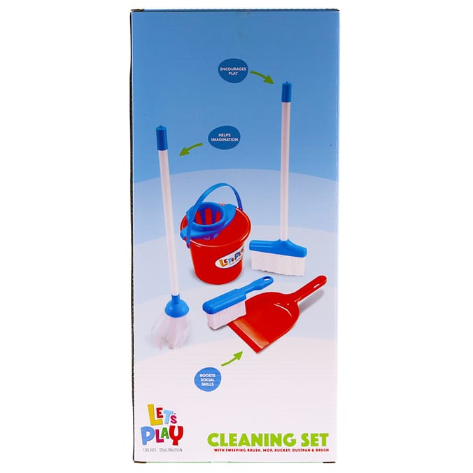Let's Play Toy Cleaning Set children imaginative play mop bucket brush