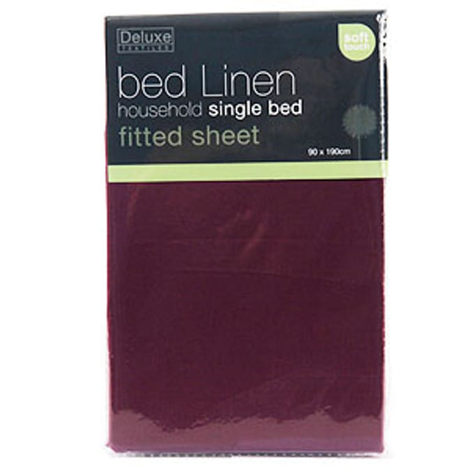 Single Easycare Fitted Sheet Mulberry Home Bargains