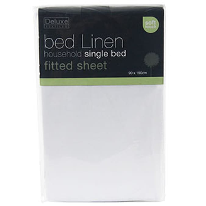 Single Easycare Fitted Sheet White Home Bargains