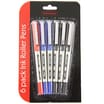 Stationery 6pk Ink Roller Pens