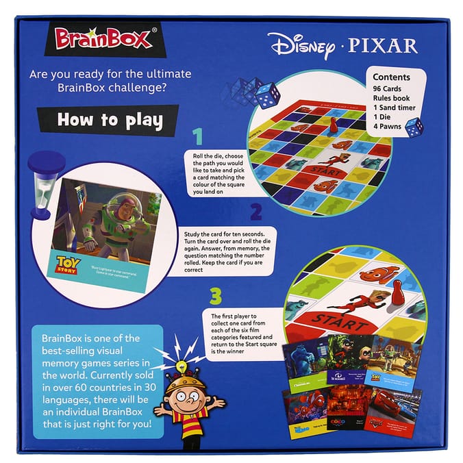 BrainBox World of Fun Board Game Disney Pixar Edition brain box memory