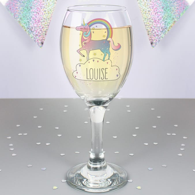Personalised Unicorn Wine Glass, valentines day, valentine's day gifts