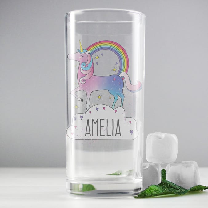 Personalised Unicorn Hi Ball Glass, valentines day, valentine's day