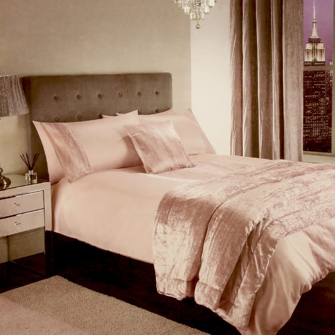 Adore Collection: Blush Crinkle Velvet Luxury Bedding Set duvet set, duvet  cover, pillowcase, pale pink, king size bedding