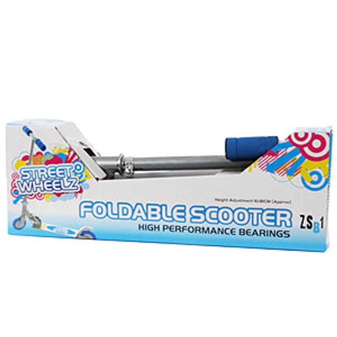 Street Wheelz Folding Scooter Blue scooters Home Bargains