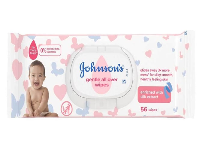 Johnson's Gentle All Over Wipes (Case of 12 x 56)