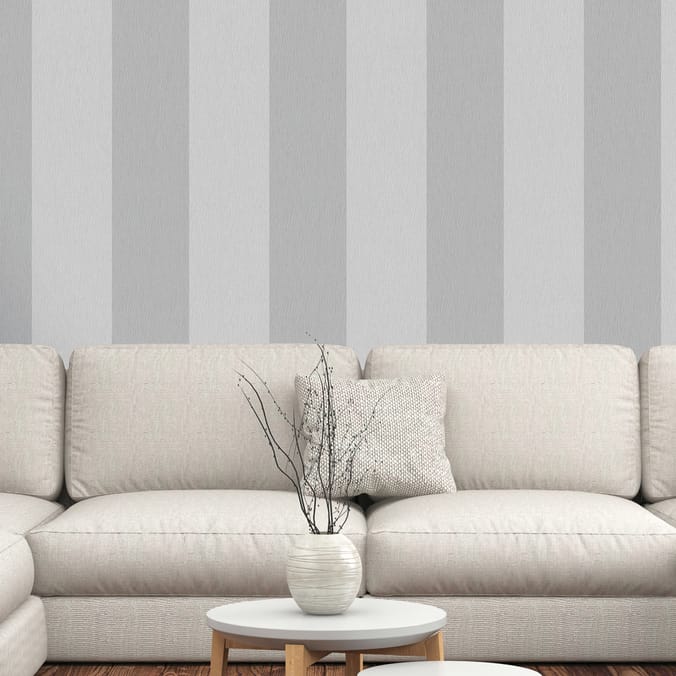 Statement Wallcovering Harriet Stripe Grey home decor, decorate, wall