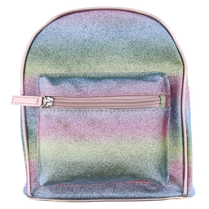 Holographic Rainbow Glitter Mini Backpack - Clear