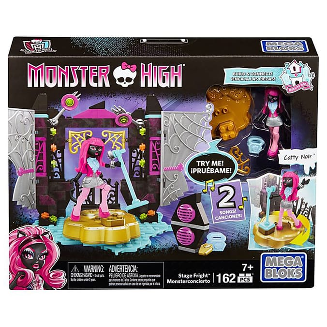 Mega Bloks Monster High Playset Biteology class stage fright figures children lego blocks build connect Home Bargains